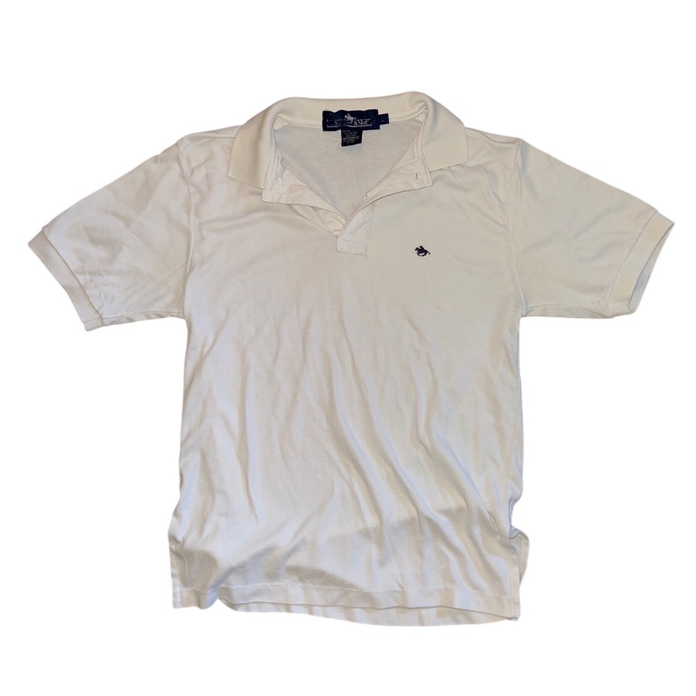 Last Knight Mens Short Sleeve Polo Shirt White Cotton Blend Embroidered Logo L